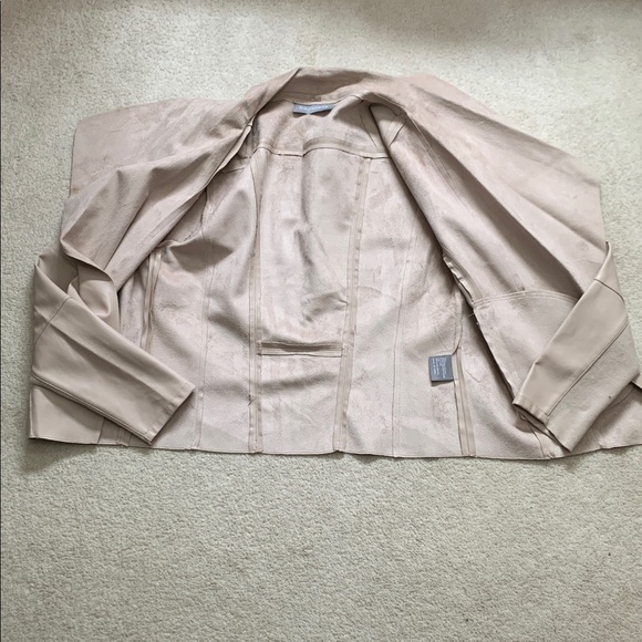 Bagatelle Faux Leather Light Pinkish/Tan Draped Jacket Size Medium - Picture 5 of 12